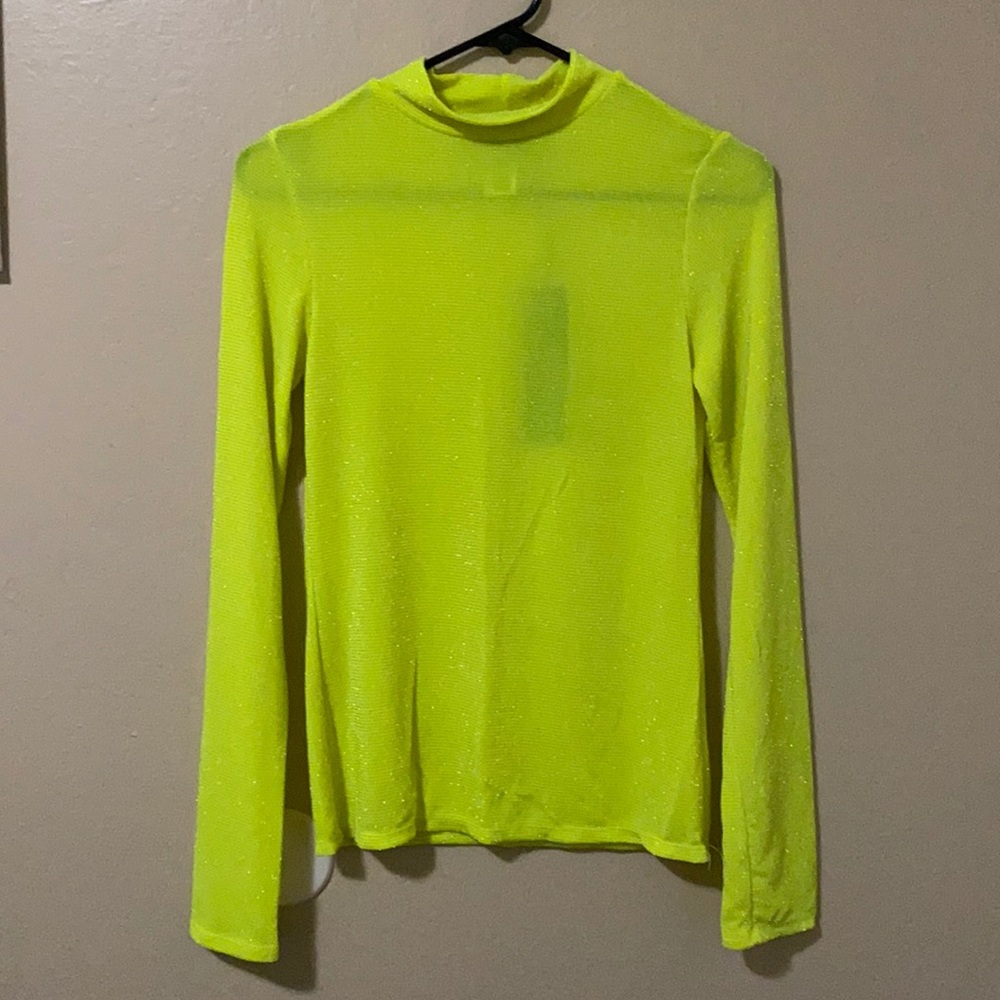 New! Size L neon yellow turtle neck